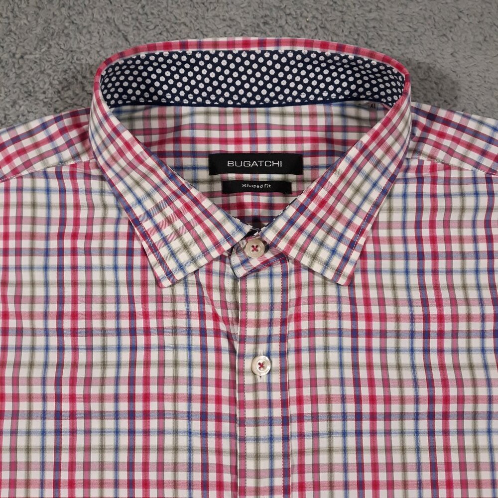 BUGATCHI Performance Shirt Mens XL Shaped Fit Hidden Button Down Nylon Spandex